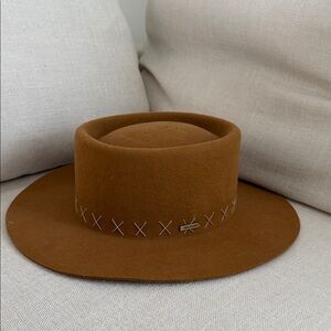 NWT Felt Brown Wide-Brimmed Hat
